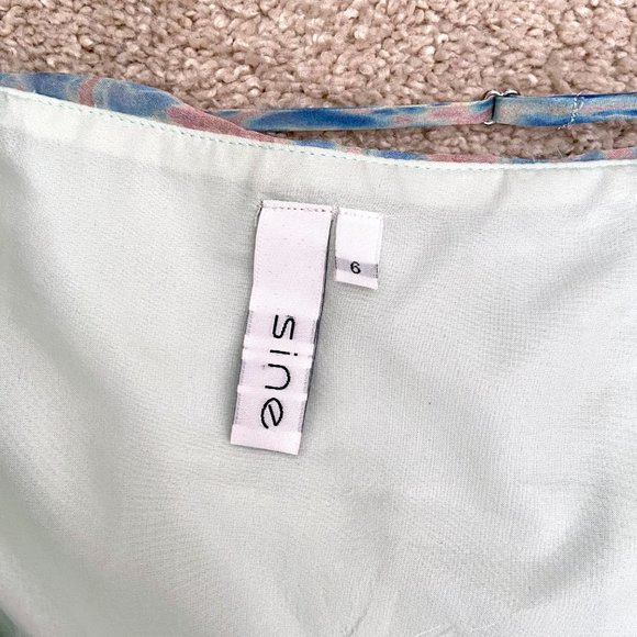 Sine Anthropologie 100% silk blue and pink dress size 6 | actual size 2/… - Picture 8 of 9